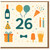 26th Birthday Card, Fun Party Design