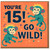 15th Birthday Card, You're 15 Go Wild Monkey Design