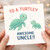 Uncle Card, Turtley Awesome Uncle Birthday Card, Cute Turtle Greeting Card