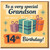14th Birthday Card for Grandson with colourful gift boxes and a retro-style design