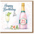 25th Birthday Card, Happy Birthday to You Bottle and Champagne Glass Card