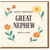 Great Nephew Birthday Card, Happy Birthday Great Nephew Floral Card