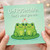 UnFROGettable Cute Frog Pun Card - Love & Anniversary Card with Two Frogs on a Lily Pad - Sweet Romantic for Partner