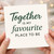 Together Is My Favourite Place To Be Card - Romantic Love & Anniversary Card for Partner, Husband, Wife, Boyfriend or Girlfriend - Minimal Typography Design