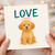 Cute Puppy Love Card - Adorable Dog Illustration, Romantic Greeting for Anniversary, Valentine's Day or Just Because - Blank Inside