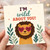 I'm Wild About You Lion Card - Cute Love/Anniversary Pun for Him or Her, Romantic Animal Design with Heart Sunglasses