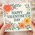 Happy Valentine's Day Card - Floral Botanical Design - Romantic Greeting for Partner, Husband, Wife, Boyfriend or Girlfriend