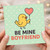 Cute Be Mine Boyfriend Card - Chick with Heart Balloon - Romantic Love/Anniversary Valentine’s Card for Boyfriend