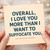 Funny Love Card for Partner - 'Overall, I Love You More Than I Want To Suffocate You. Not By Much Though!' - Anniversary/Valentine’s Day Humour Card for Boyfriend, Girlfriend, Husband or Wife