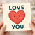 Cute 'Love You' Heart Card - Anniversary, Valentine’s Day or Just Because Greeting Card for Partner, Boyfriend or Girlfriend - Blank Inside
