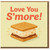 Love You S'more Pun Card - Cute S'more Biscuit & Marshmallow Illustration, Romantic Love/Anniversary Greeting Card, Blank Inside with Envelope