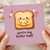 You're My Butter Half Cute Pun Love Card - Kawaii Toast and Butter Anniversary or Valentine's Card for Partner - Sweet Punny Greeting