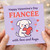 Fiancée Valentine’s Day Card - Cute Puppy Hugging Heart - With Love and Hugs Message - Sweet Romantic Card for Her
