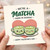 Cute Matcha Made in Heaven Valentine's Day Card - Kawaii Matcha Latte Pun with Heart and Happy Valentine's Day Text - Love Card for Boyfriend, Girlfriend, Husband or Wife