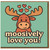 Cute Moose Pun Love Card - 'Moosively Love You' Anniversary or Valentine's Day Card, Funny Romantic Greeting for Partner, Boyfriend, Girlfriend, Husband or Wife - With Envelope