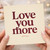 Love You More Greeting Card - Romantic Anniversary & Valentine's Day Card for Partner, Minimal Serif Design, Blank Inside