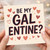 Be My Galentine? Card - Cute Galentine's Day Card for Best Friend, Female Friend or BFF - Heart Illustration - Blank Inside - Friendship Valentine's Day