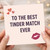 To The Best Tinder Match Ever Card - Funny Valentine’s Day or Anniversary Card for Boyfriend, Girlfriend or Partner - Romantic Dating with Hearts and Kiss - Blank Inside