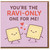 You're the Ravi-Only One For Me Cute Ravioli Food Pun Love Card - Funny Anniversary or Valentine's Day Card for Partner, Boyfriend or Girlfriend