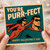 You're Purr-fect Retro Superhero Couple Valentine's Day Card - Funny Pun Love Card for Partner, Boyfriend or Girlfriend