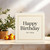 Happy Birthday To You Card - Elegant Minimal Design, 145mm x 145mm Square - Luxury Unisex Birthday Card with Gold Border, Includes Kraft Envelope