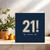 21st Birthday Card '21!' – Modern Navy Typography, 145mm Square (145mm x 145mm), Kraft Envelope Included, Includes Kraft Envelope