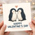 Cute Penguin Couple Valentine's Day Card - Happy Valentine's Day - Sweet Romantic Love Card