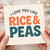 I Love You Like Rice & Peas Pun Greeting Card - Funny Love/Anniversary Card for Partner, Boyfriend or Girlfriend - Blank Inside