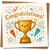 Congratulations Trophy Cup Card - Cute Confetti Celebration, 145mm x 145mm, Includes Kraft Envelope
