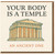 Funny Birthday Card - Your Body Is a Temple, An Ancient One - Humorous Ageing Joke with Classical Temple Illustration