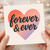 Forever & Ever Heart Card - Romantic Love/Anniversary Card for Partner, Boyfriend, Girlfriend, Husband or Wife - Cute Modern Typography - Blank Inside with Envelope