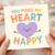 You Make My Heart Happy Card - Cute Love Card with Smiling Heart - Anniversary, Valentine’s or Just Because - For Boyfriend, Girlfriend, Husband or Wife - Blank Inside