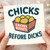Funny Rude Birthday Card - Chicks Before Dicks Chicken Nuggets Design - Sassy Banter Humour, Hen Do or Girls Night - Blank Inside