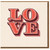 LOVE Typography Greeting Card - Vintage Bold Lettering - Romantic Card for Anniversary, Valentine's Day or Just Because - Blank Inside with Envelope