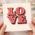 LOVE Typography Greeting Card - Vintage Bold Lettering - Romantic Card for Anniversary, Valentine's Day or Just Because - Blank Inside with Envelope