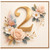 2nd Birthday Card, Floral Gold Number 2 Greeting Card