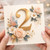 2nd Birthday Card, Floral Gold Number 2 Greeting Card