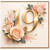 19th Birthday Card, Floral Gold Number 19 Greeting Card