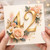 42nd Birthday Card, Floral Gold Number 42 Birthday Card