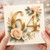 64th Birthday Card, Floral Gold Number 64 Birthday Card