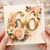 66th Birthday Card, Floral Gold Number 66 Birthday Card