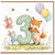 3rd Birthday Card for Child, Cute Fox and Mouse Balloon Design