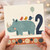 2nd Birthday Card for Boy or Girl, Cute Rhino and Birds Design