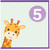5th Birthday Card for Child Cute Giraffe