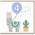 4th Birthday Card, Cute Llama Party Card