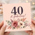 40th Birthday Card, 40 & Fabulous Floral Card