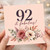 92nd Birthday Card, 92 & Fabulous Floral Card