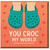 You Croc My World Card - Funny Love & Anniversary Card for Partner, Boyfriend or Girlfriend - Shoe Pun Hearts Design - Blank Inside - A5 Greeting with Envelope