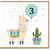 3rd Birthday Card Cute Llama Balloon Design