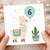 6th Birthday Card Cute Llama Balloon Design